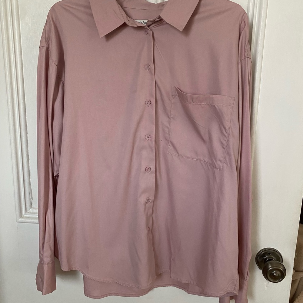 Frank & Oak Dusty Rose Button-Down Shirt